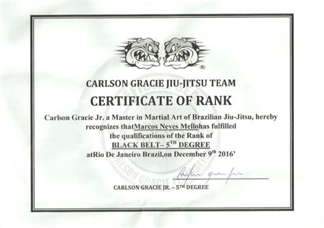 brazilian jiu jitsu rank certificates